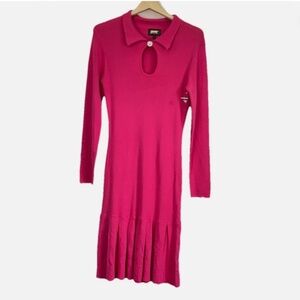 Alexia Admor Keyhole Long Sleeve Knit Midi Dress Size: M